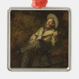 Adorno Metálico Vaquero jugando el banjo y cantando música country