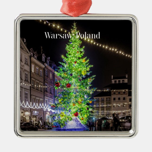 Adorno Metálico Varsovia, celebración de Navidades de Polonia (Frente)