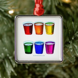 Adorno Metálico vasos de chupito de SlipperyJoe's seis tazas dispu