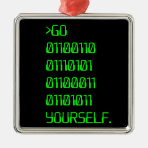 Adorno Metálico Vaya (palabra de maldición binaria) usted mismo