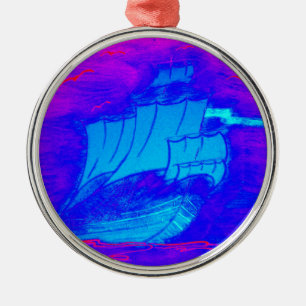 Adorno Metálico velero fluorescente 1