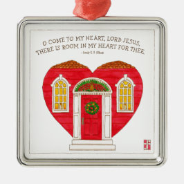 Adorno Metálico Ven a mis Navidades del corazón de Dios Jesús