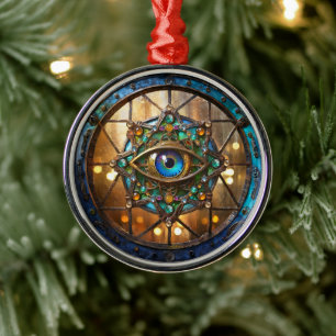 Adorno Metálico Ventana de ojo de buey rústica Tercer Ojo