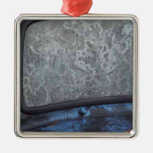 Adorno Metálico Ventana de pie de camión azul (Frente)