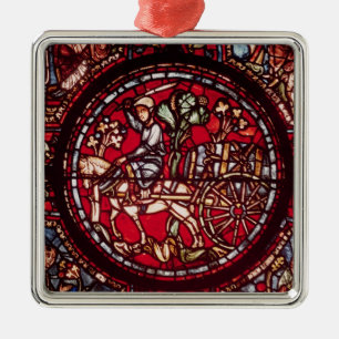 Adorno Metálico Ventana que representa a un comerciante de vino
