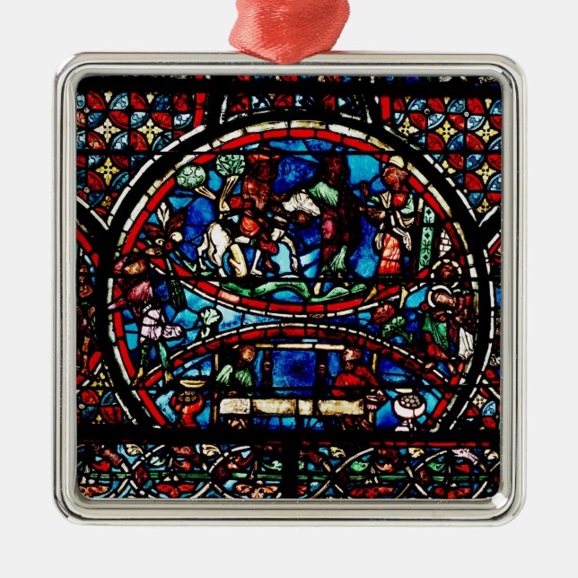 Adorno Metálico Ventana que representa al buen samaritano (Frente)