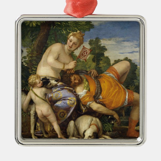 Adorno Metálico Venus y Adonis (por Paolo Veronese) (Frente)