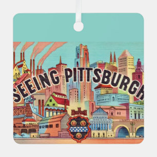 Adorno Metálico Ver postal de Pittsburgh
