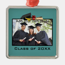 Adorno Metálico Verde azulado Añadir tu foto / año de graduación