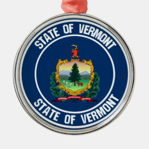 Adorno Metálico Vermont Round Emblem