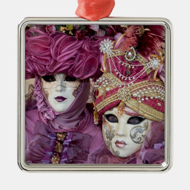 Adorno Metálico Vestido morado de carnaval, Venecia (Frente)