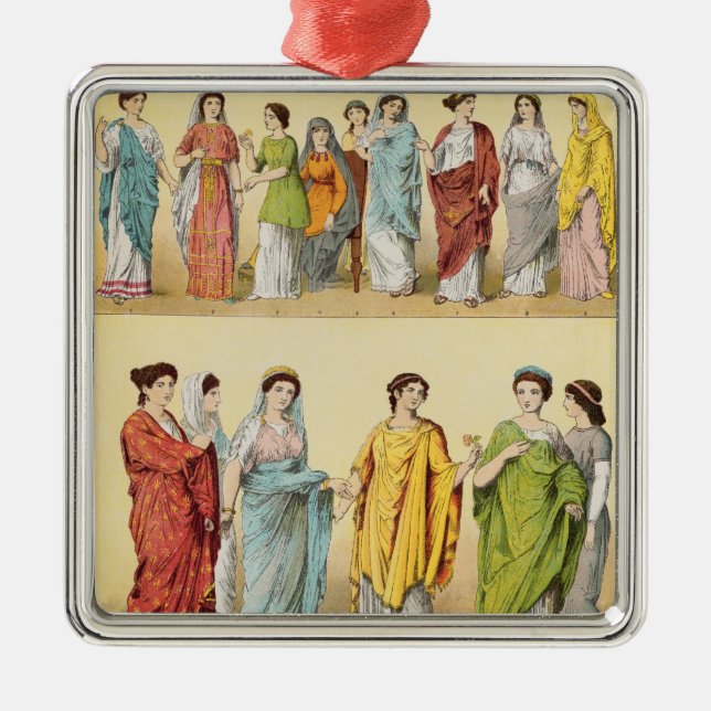 Adorno Metálico Vestido romano femenino (Frente)