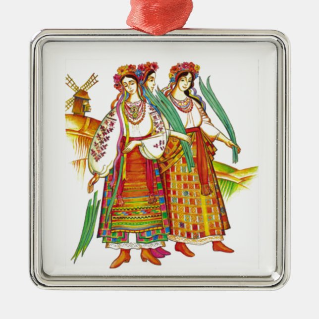 Adorno Metálico Vestido ucraniano tradicional de Kyivschyna (Frente)