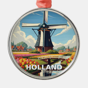 Adorno Metálico Viaje a Holanda Michigan