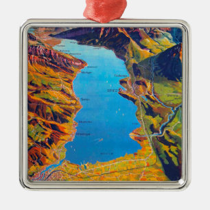 Adorno Metálico Viaje al lago de Thun Suiza