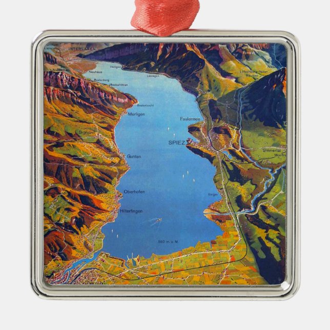 Adorno Metálico Viaje al lago de Thun Suiza (Frente)