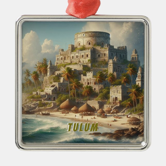 Adorno Metálico Viaje de cosecha en el paisaje de Tulum Mexico (Frente)