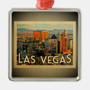 Adorno Metálico Viaje de las Vegas Nevada Ornament Vintage