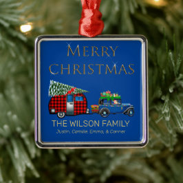 Adorno Metálico Viaje por carretera de época Santa Azul