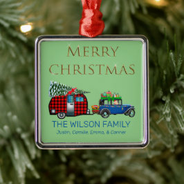 Adorno Metálico Viaje por carretera de época Santa Green