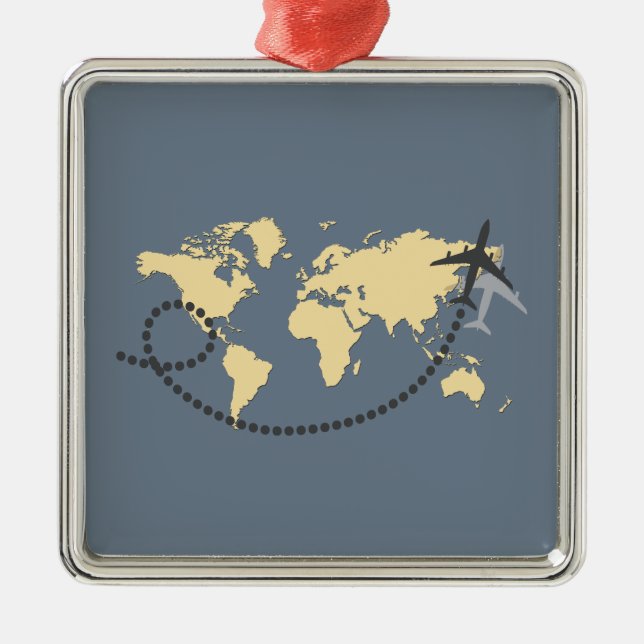 Adorno Metálico Viajemos por el ilustracion mundial (Frente)