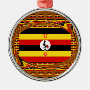 Adorno Metálico Vibrante arte inspirado en la bandera de Uganda