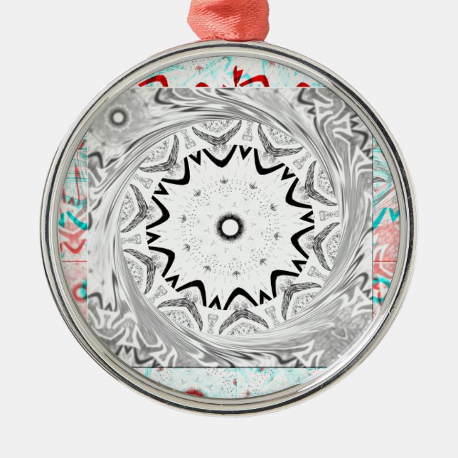 Adorno Metálico Vibrante cultura africana: Una fusión rosa y cian (Frente)