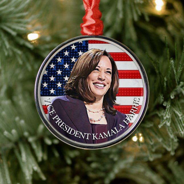 Adorno Metálico Vicepresidente Kamala Harris Keepsake Souvenir (Árbol)