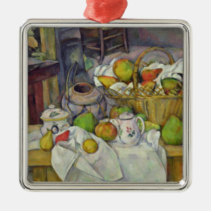 Adorno Metálico Vida de Paul Cezanne el   aún con la cesta,