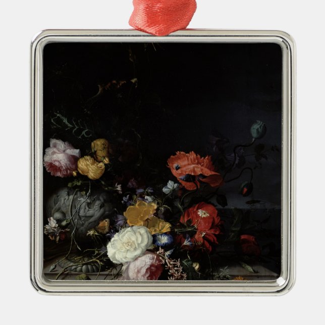 Adorno Metálico Vida fija con flores e insectos (Frente)