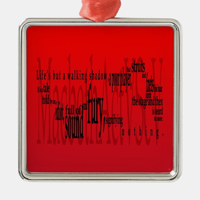 Adorno Metálico "Vida pero una sombra que camina" Macbeth (Frente)