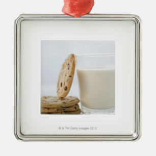 Adorno Metálico Vidrio de leche y de las galletas, primer