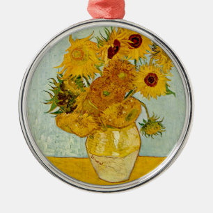 Adorno Metálico Vincent Van Gogh 12 Girasoles Impresionista