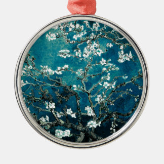 Adorno Metálico Vincent Van Gogh Almond Blossoms Oscuro Verde azul