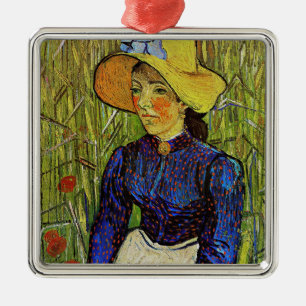Adorno Metálico Vincent van Gogh - Campesina con sombrero de paja
