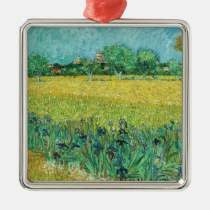 Adorno Metálico Vincent van Gogh - Campo con lirios cerca de Arlés