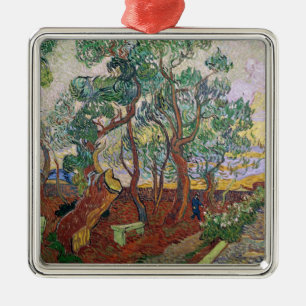 Adorno Metálico Vincent van Gogh el el jardín del hospital de