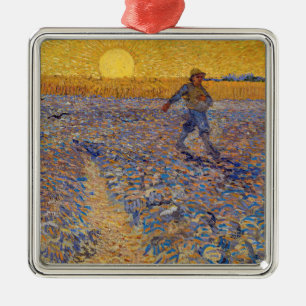 Adorno Metálico Vincent van Gogh - El sembrador con sol poniente