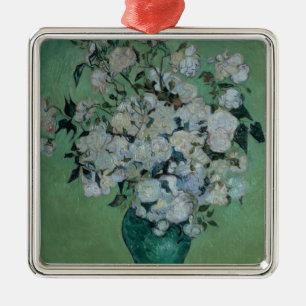 Adorno Metálico Vincent van Gogh el   un florero de rosas, 1890