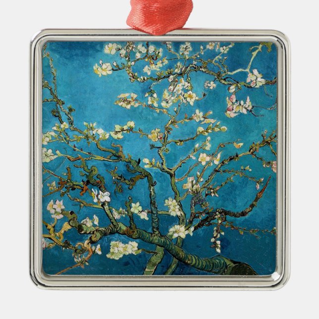 Adorno Metálico Vincent van Gogh, floreciente árbol de almendros (Frente)