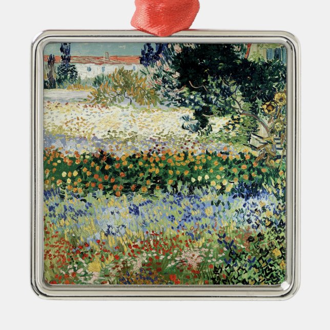 Adorno Metálico Vincent van Gogh | Jardín en Bloom, Arles, 1888 (Frente)