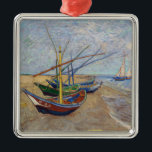 Adorno Metálico Vincent van Gogh - Pescadores en la playa<br><div class="desc">Barcos de pesca en la playa de Les Saintes-Maries de la Mer - Vincent van Gogh,  1888</div>