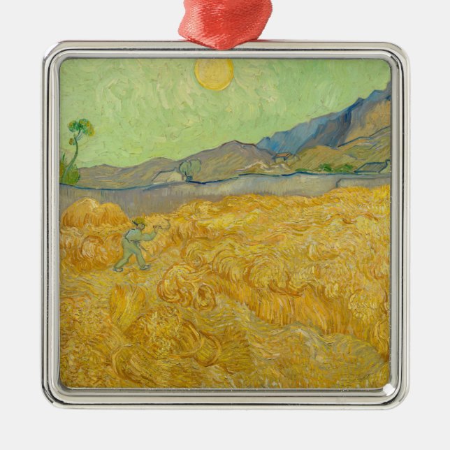 Adorno Metálico Vincent van Gogh - Wheatfield con un pañal (Frente)