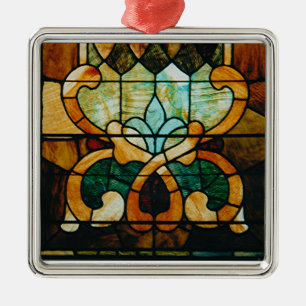 Adorno Metálico Vino de vidrio manchado