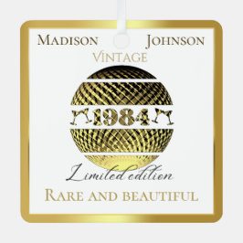 Adorno Metálico Vintage 1984 40 cumpleaños oro