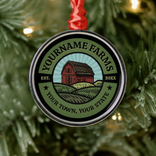 Adorno Metálico Vintage Barn AÑADIR NOMBRE País Granjero Cultivo