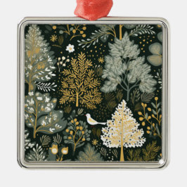 Adorno Metálico Vintage Boho White Green Gold Árboles de Navidad