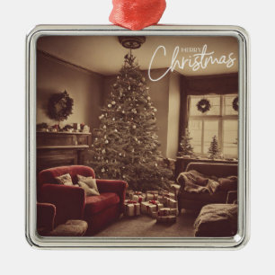 Adorno Metálico Vintage Christmas Living Room Tree with Gifts
