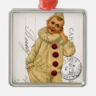 Adorno Metálico Vintage Clown Postcard Digital Art
