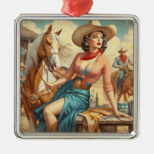 Adorno Metálico Vintage Cowgirl